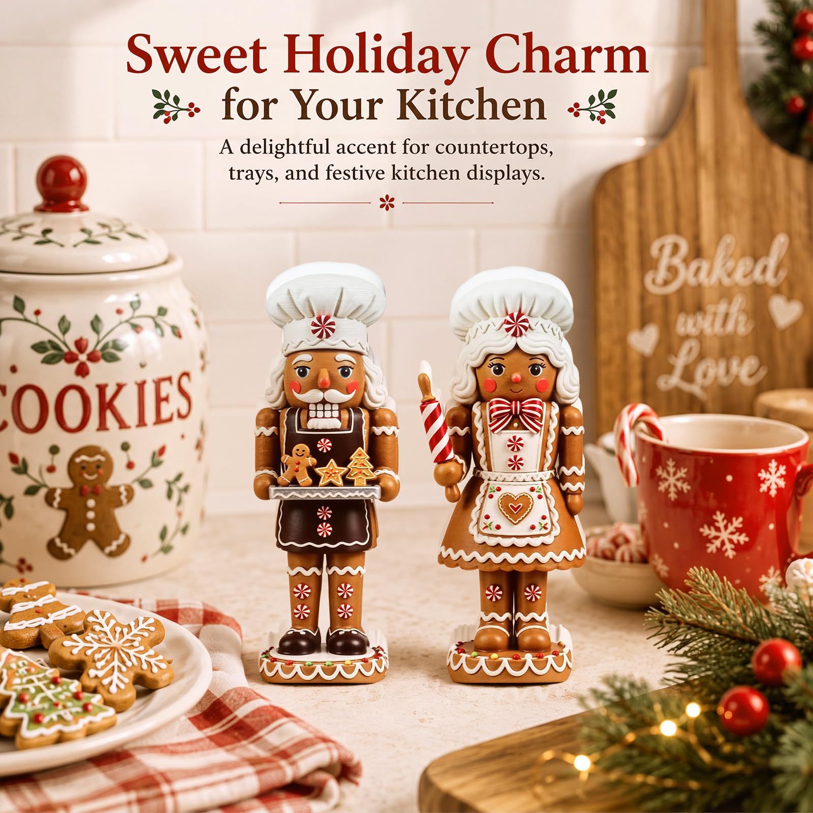 Nutcracker Figurine - Juego de 2 piezas de cascanueces