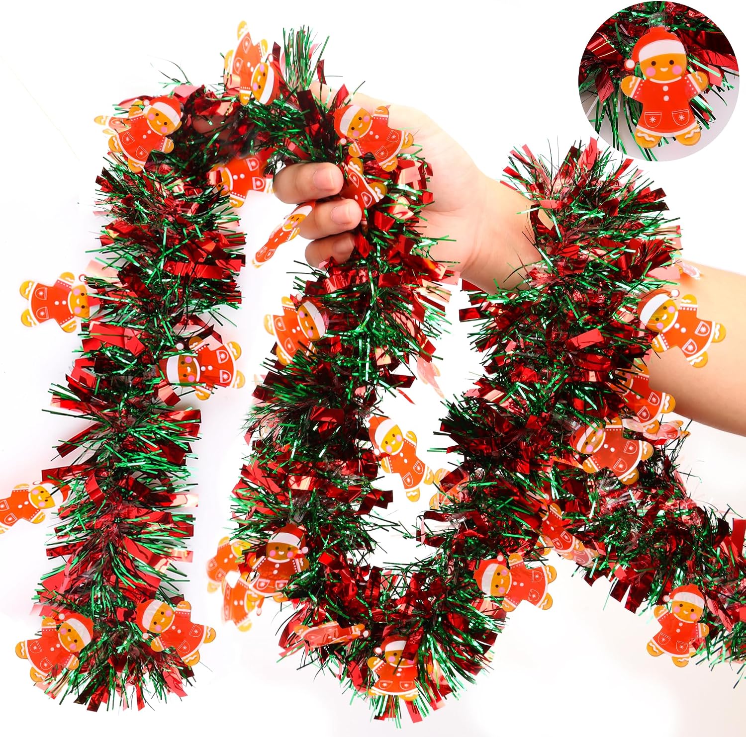 Tinsel Garland Decoration - Guirnalda navideña decorativa, guirnalda de espumillón