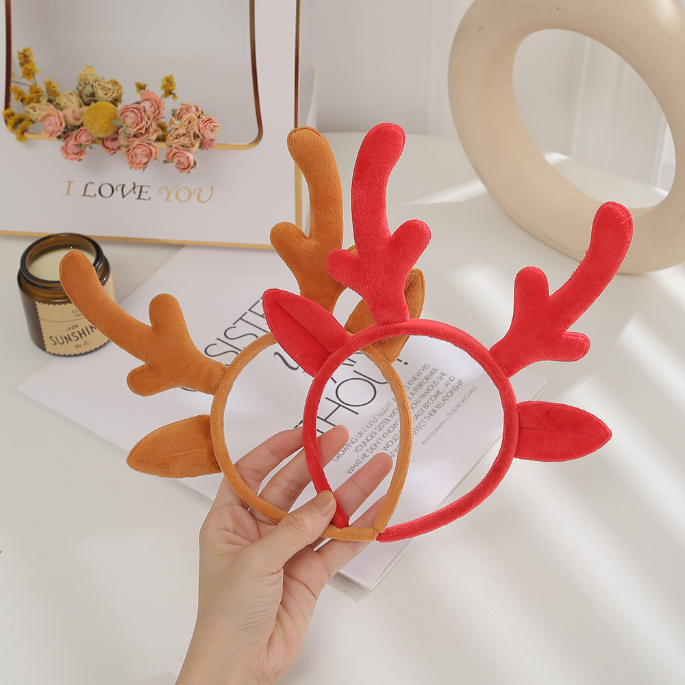 Reindeer Antlers Headband - Diadema con astas de reno navideñas,