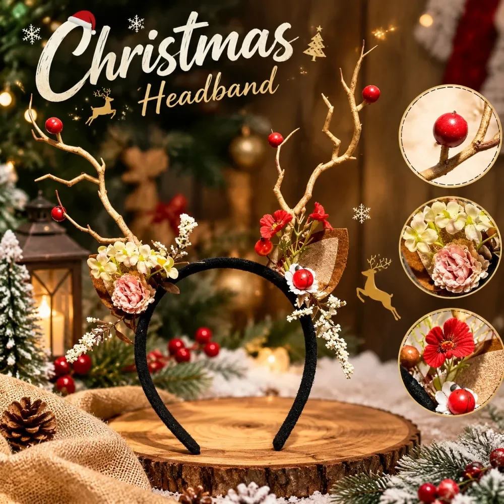 Diadema navideña con forma de  - Reindeer Antlers Headband reseña y precio