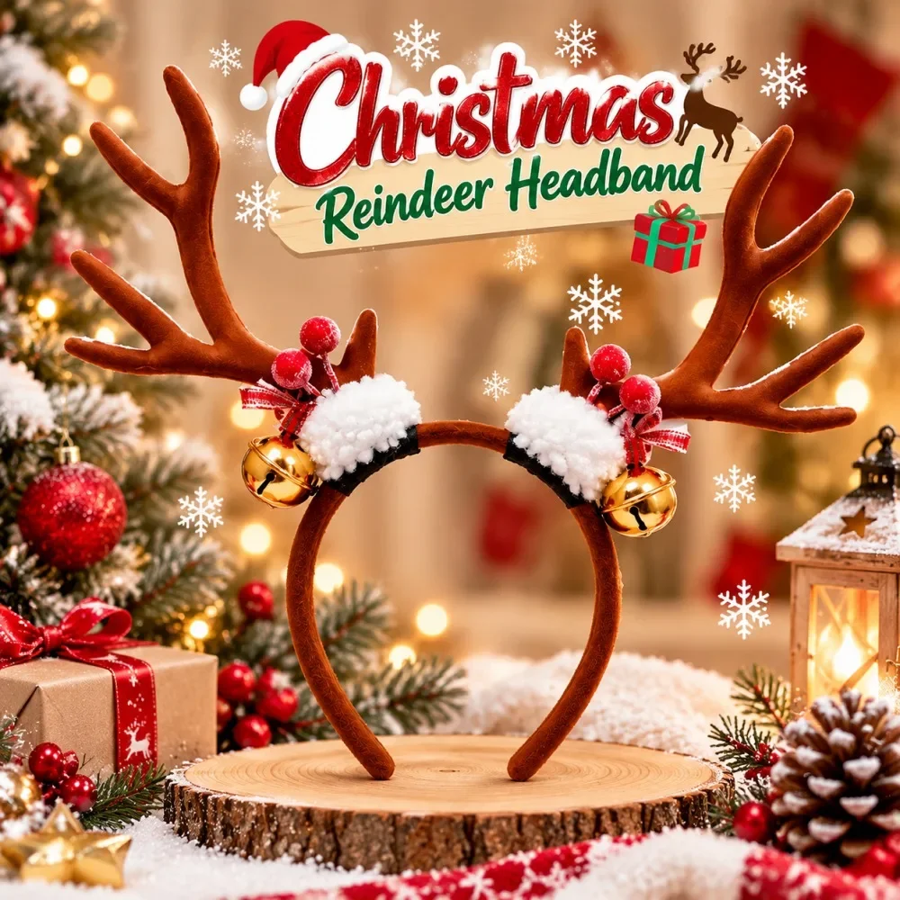 Diadema navideña con forma de  - Reindeer Antlers Headband reseña y precio