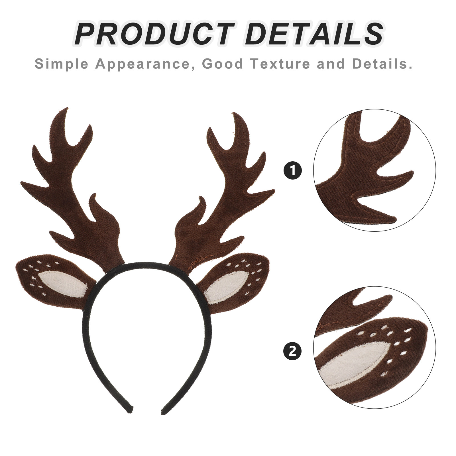 Diadema con cuernos de reno, d - Reindeer Antlers Headband reseña y precio