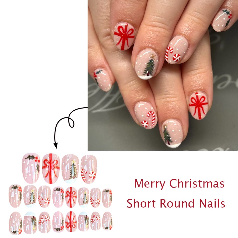 Uñas postizas cortas y redonda - Christmas Tree Artificial reseña y precio