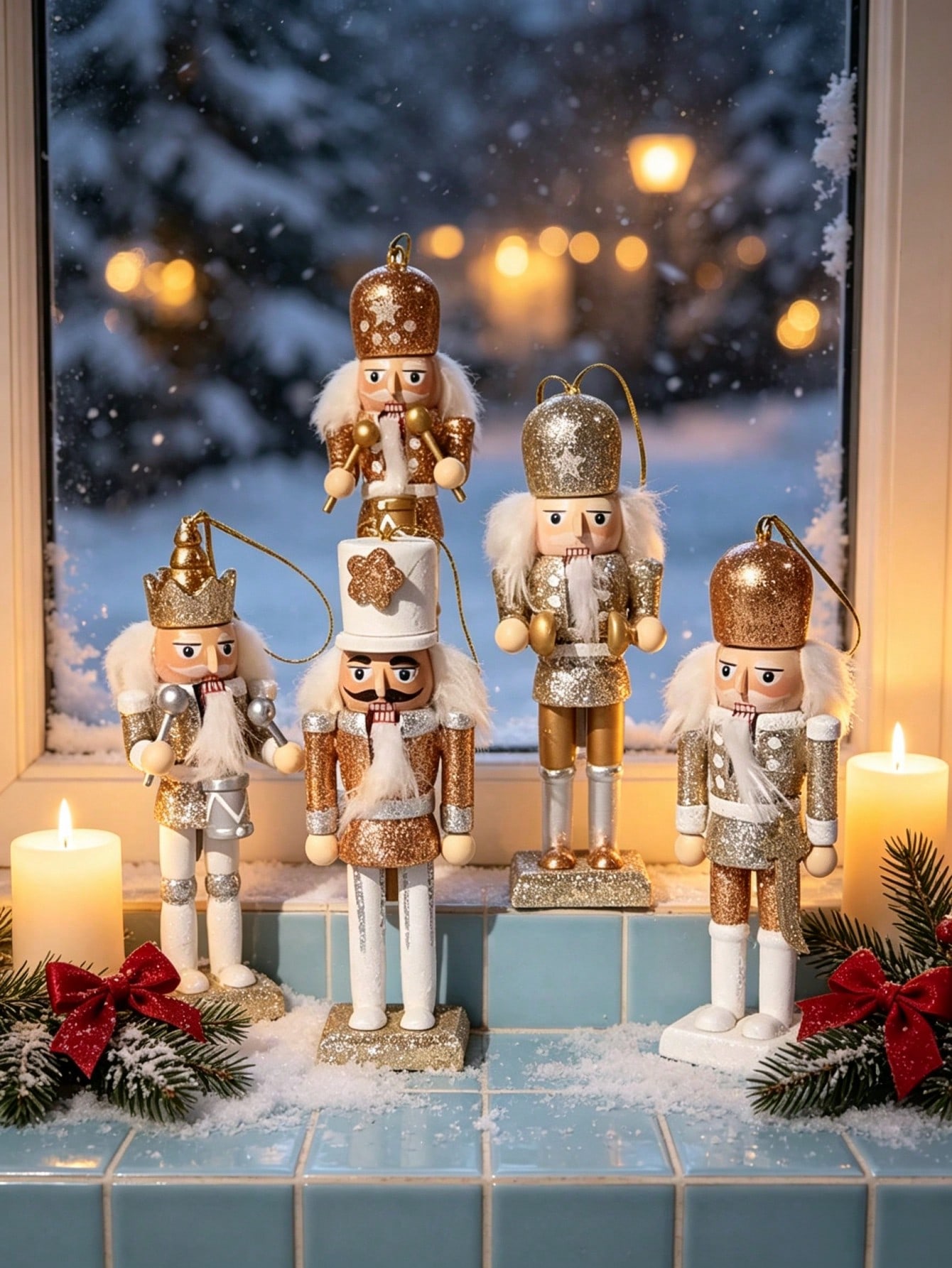 Juego de 5 colgantes de madera - Nutcracker Figurine reseña y precio